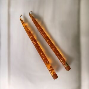 🧡 Vintage Orange Lucite Candlesticks
